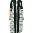 thumbnail image 4 of Phagun White Printed Cotton A-Line Kurti Mid Calf Indian Casual Women Clothing-20, 4 of 6