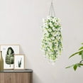 thumbnail image 6 of Precisetrue Hanging Flowers 2 Pack Proof Silk Morning Glories, No Fade Fake Plastic Flowers for Decoration Hanging Planters Indoor Outside Garden Porch Window Home Wedding, 6 of 7
