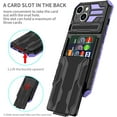thumbnail image 2 of Case for iPhone 12,Military Grade [Built-in Kickstand] with Card Holder Dual-Layer Design Heavy Duty TPU+PC Shockproof Protection Phone Case for iPhone 12,6.1 inch (Purple), 2 of 18