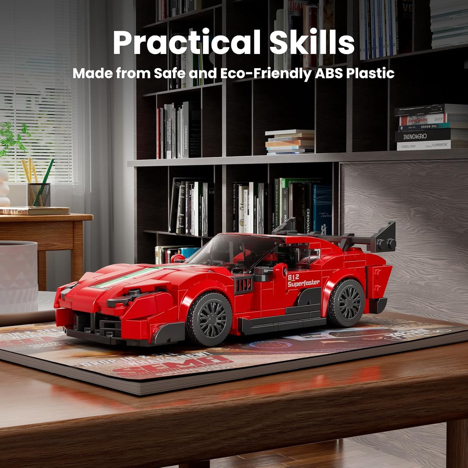 F81Z Classic Sports Car Building Kits, MOC Racing Car Toys Model, Vehicle Blocks Set Suitable for Boys to Build, House Decoration   Adults  (449 Pcs)