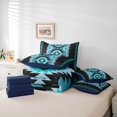 thumbnail image 6 of jejeloiu Aztec Triangle Rhombus 7 Pieces Bedding Comforter Set,Blue Black Triangle Full Bedding Set For Teens Kids Reversible, 6 of 8