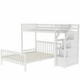 thumbnail image 4 of Euroco Modern Wood Twin over Full Bunk Bed, Loft Bed with Moveable Full Bed, Storage Staircase for Kids Teens Adults, White, 4 of 12