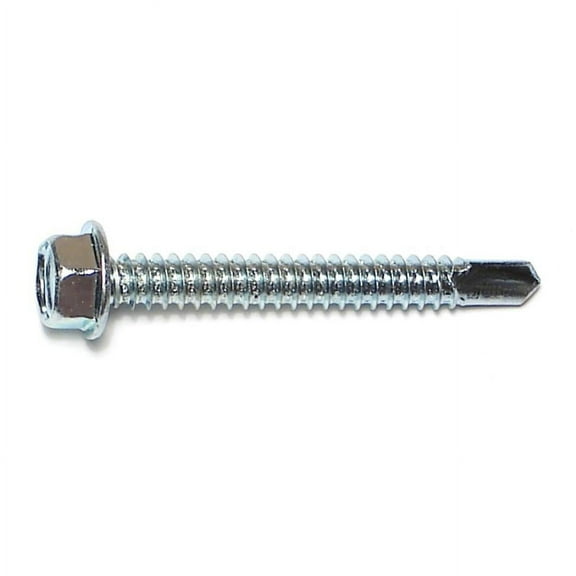 #14-14 x 2" Zinc Plated Steel Hex Washer Head Self-Drilling Screws SDSHWS-251