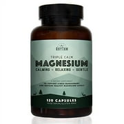 Natural Rhythm Triple Calm Magnesium - 150mg of Magnesium Taurate, Glycinate, and Malate for Optimal Relaxation, Stress and Anxiety Relief, and Improved Sleep. 120 Capsules