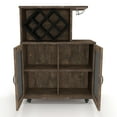 thumbnail image 4 of Furniture of America Craden Wood Multi-Storage Mini Bar, Reclaimed Oak, 4 of 6