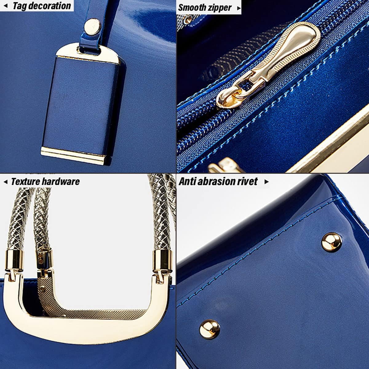 ShengRui Glossy Patent Leather Women Handbag Shiny Shoulder Bag Evening Purse Style Top-Handle Bag Crossbody Satchel Party