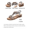 thumbnail image 5 of Rokment Women's Sparkling Rhinestones Wedge Heels Slingback Dressy Sandals Indian Bride Wedding Bling Elastic Ankle Strap Slip on Mid Heels Summer Dress Shoes Silver Size 8.5, 5 of 7