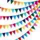 thumbnail image 1 of 6 Sets Rainbow Pennant Banner Multicolor Felt Fabric Pennant Banners Rainbow Bunting for Birthday Party Festival Decorations, 1 of 4