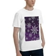 thumbnail image 2 of Bingfone Snowflake Gradient Purple Men'S Loose Fit Short-Sleeve Pocket T-Shirt, 2 of 7