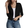 thumbnail image 2 of Weardear Women's Cardigans 3/4 Sleeve Open Front Lightweight Cropped Cardigan Sweater Casual Elegant Shrugs Sweater Top, 2 of 6