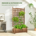 thumbnail image 5 of VIVOHOME Pack of 2 Wood Planter Raised Beds with Trellis, 60 Inch Height Free-Standing Planter for Garden Yard, 5 of 8