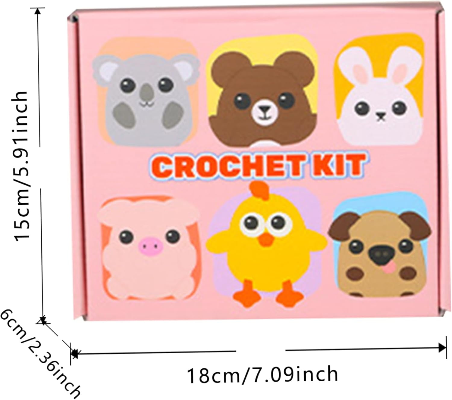 Wewean Wobbles Crochet Animal Kit 3 Pack Elk/Tiger/Frog Crochet Starter Kit with Step-by-Step Video Crochet for Kids Adults Beginner I983