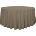 thumbnail image 1 of LAICAIW Round Tablecloth-120 Inch-Water Resistant Spill Proof Washable Polyester Table Cloth Decorative Fabric Table Cover for Dining Table, Buffet Parties and Camping, Taupe, 1 of 7