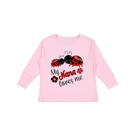 

Inktastic My Nana Loves Me with Cute Ladybugs Gift Toddler Boy or Toddler Girl Long Sleeve T-Shirt