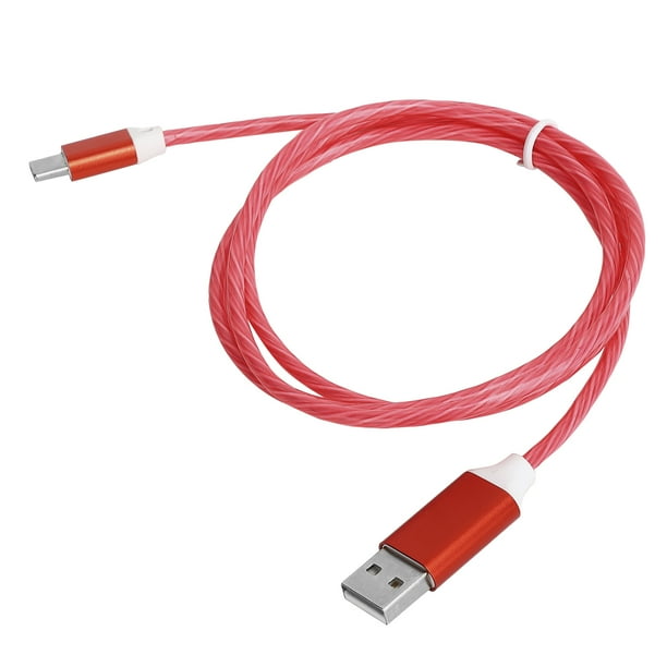 Cable de carga rápida que fluye tipo C, carga USB a tipo C con luz LED Cable cargador USBC Cable cargador USBC Diseñado con precisión