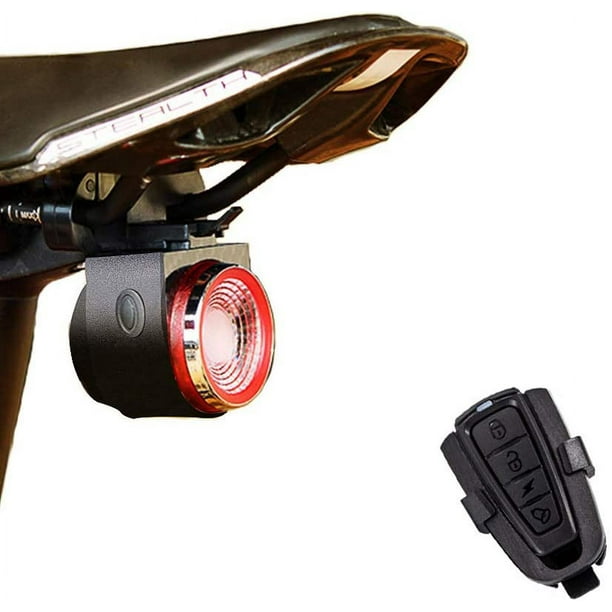 Luces traseras para bicicleta, alarma inteligente, carga USB, impermeables, control remoto inalámbrico