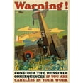 thumbnail image 2 of Britton, L.N. 23x32 Black Ornate Wood Framed with Double Matting Museum Art Print Titled - Warning! Consider the Possible Consequences If You Are Careless in Your Work, 1917, 2 of 4