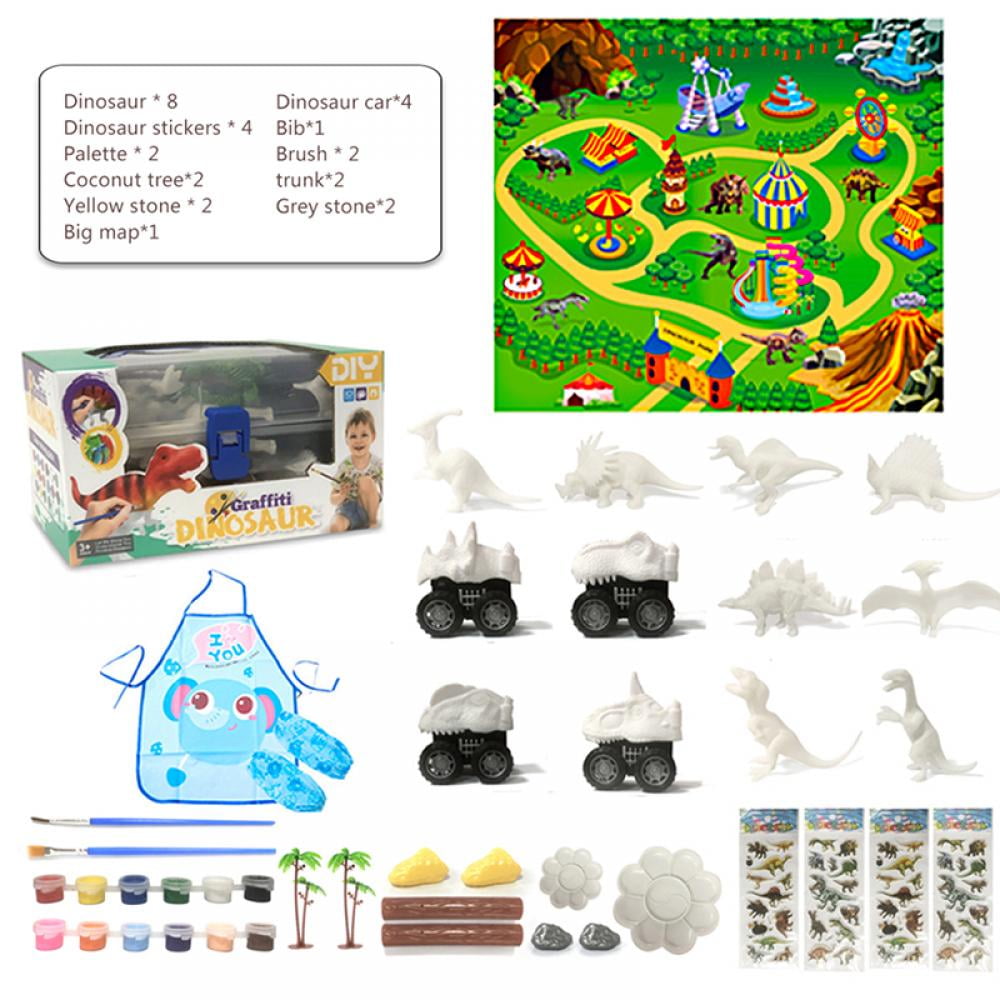 Kids Arts Crafts Set Dinosaur Toys Painting Kit Figurines for Boys