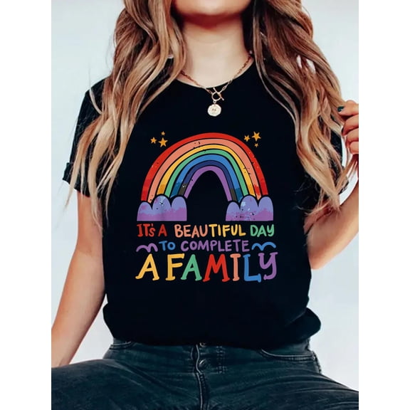 100% Cotton It’s A Beautiful Day to Complete A Family Adoption Day T-Shirt Women's Men's Graphic Tee