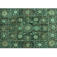 thumbnail image 1 of Ahgly Company Machine Washable Indoor Rectangle Oriental Turquoise Blue Traditional Area Rugs, 7' x 9', 1 of 4