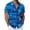 30-Blue, variant on Telankuip Mens Hawaiian Style Print Shirts Summer Lapel Button down Short Sleeve Casual Style Shirt Loose Lightweight Breathable Beach Vacation and Daily Wear 30-Blue XL