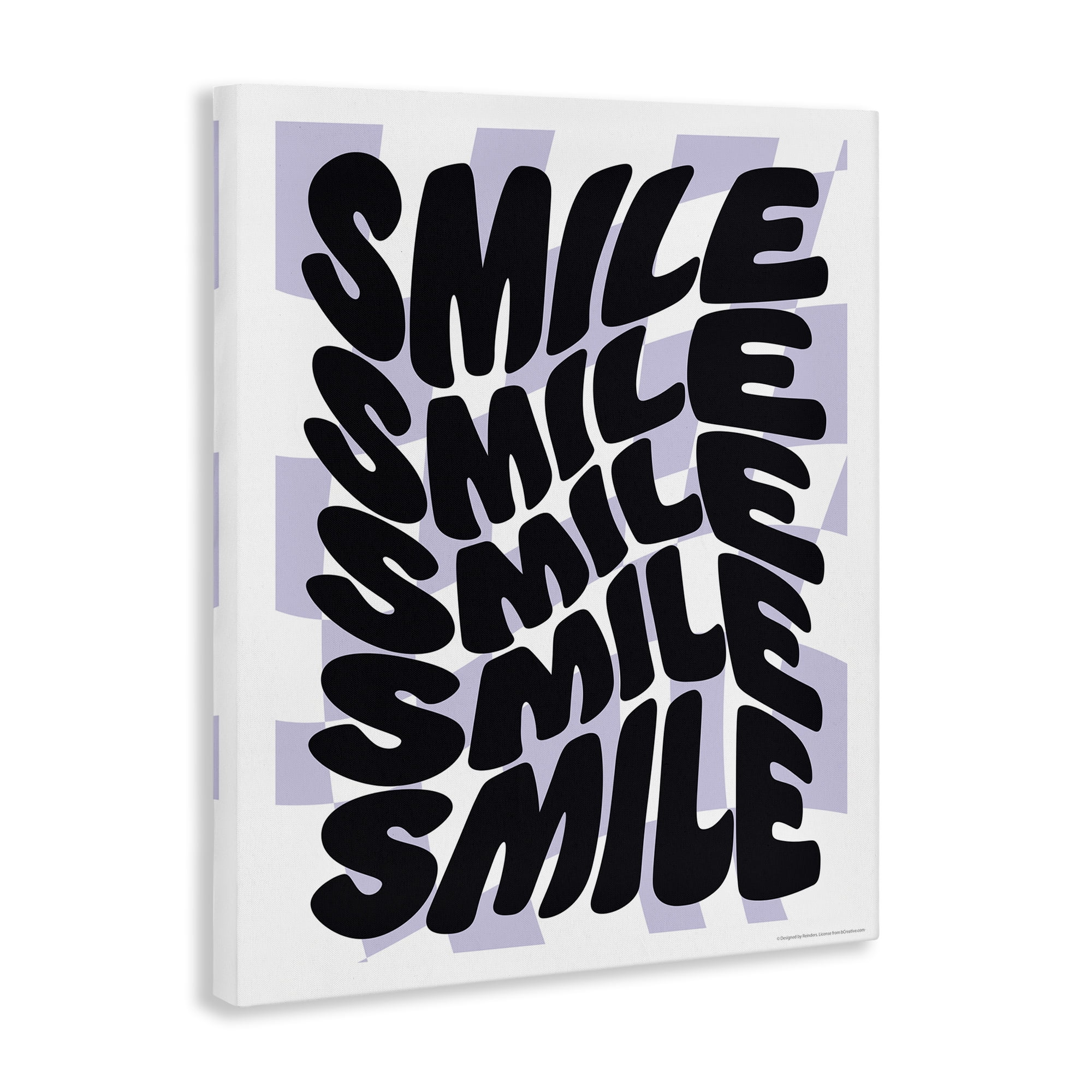 Stupell Industries Wavy Smile Typography Text & Numbers Painting Wrapped Canvas Art Print Wall Art, 30 x 40