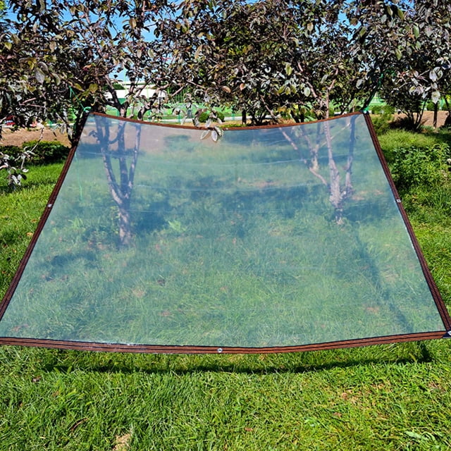Lona de plástico transparente | Lámina de polietileno transparente de alta resistencia con ojales para protección de plantas de jardín, cubierta de invernadero