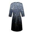 Womens Fall Dresses Vintage Dresses 3/4 Sleeve Crew Neck Elegant Midi