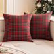 thumbnail image 1 of HAYAN 24x24 Inch Euro sham Set of 2 Scottish Tartan Plaid Throw Pillow Covers Farmhouse Classic Plaid Decorative Square Cushion Cases Christmas Home Decor for Bed Sofa Couch Livingroom,Red, 1 of 1