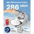 thumbnail image 6 of VEVOR Ice Crusher Machine, 286lbs Per Hour Electric 4 Blades Snow Cone Maker, Stainless Steel Shaved Ice Machine with Bowl and Cover, 300W 2000RPM Ice-Shaver for Home and Commercial Use, Silver, 6 of 9
