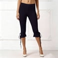thumbnail image 6 of RUTAYY Women's Pants Fashionable Casual Solid Color Tie Waist Capri Bottom Everyday Casual Wear Beach Vacation Trousers, 6 of 6