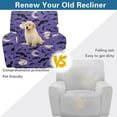 thumbnail image 4 of HELLHERO Bat Moon Print Lazy Boy Chair Covers for Reclining Chair Soft Breathable Reclining Chair Covers, Recliner Sofa Slipcovers Single-Seater, Purple, 4 of 8