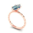 thumbnail image 2 of 2 ct Marquise Cut Blue Moissanite Solitaire Engagement Ring for Women in 18K Rose Gold, 2 of 5