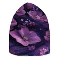 thumbnail image 2 of BZSMCE Winter Beanie Hats Casual Warm Cozy CapDreamy Purple Petals Pattern, 2 of 7