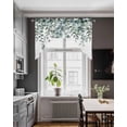 thumbnail image 4 of Green Eucalyptus Leaves Swag Valance for Windows, Summer Botanical Watercolor Curtains Valance for Kitchen Living Room Bedroom Bathroom, Light Filtering Swag Valances Drape 56''x36'', 4 of 6