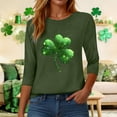 thumbnail image 7 of felwors St Patty's Day Shirt Women 2025 Casual Plus Size 3/4 Sleeve Irish Clover Shirts Funny Saint Patrick's Tunic Tops (Dark Green, M), 7 of 7