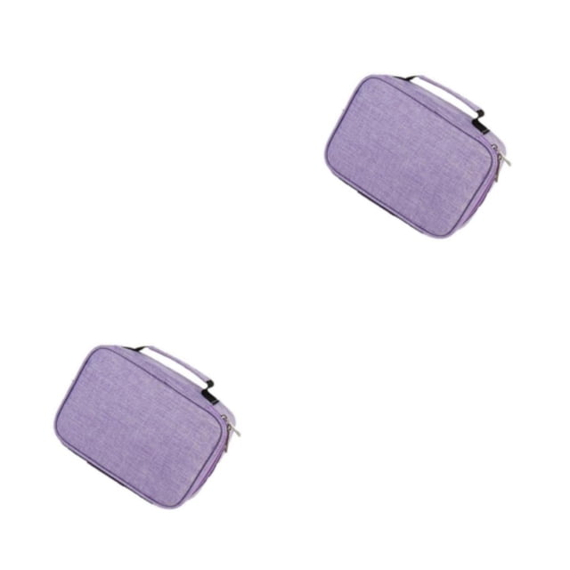 Monstrate 72 Slots Colored Pencil Case High Zipper Pens Case Capacity Pencil Púrpura 2piezas