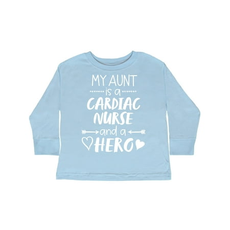

Inktastic My Aunt is a Cardiac Nurse and a Hero Gift Toddler Boy or Toddler Girl Long Sleeve T-Shirt