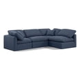 thumbnail image 1 of Meridian Furniture Indulge 129" Linen Fabric L-Shaped Modular Sectional in Navy, 1 of 9
