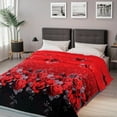 thumbnail image 3 of Red Rose Bouquet Queen Comforter Set - Luxurious Microfiber with Floral Print, 74.8x86.6In, 3 of 4