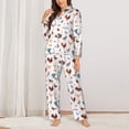 thumbnail image 2 of Fotbe Farm Birds Goose Pattern Long Sleeve Pajama Set for Women,Sleepwear Set,2-piece Loungewear Set,Soft PJs Comfy Nightwear with Pockets -XX-Large, 2 of 7