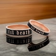 thumbnail image 3 of 6mm Til Death Rose Gold Black Enamel Band Ring, Til Death Band Ring, Personalized Ring,Gift For Men,promise Ring, Wedding Gift For Him, 3 of 5