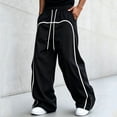 thumbnail image 6 of USNSM Men's Drawstring Elastic Waist Sports Pants Wide Leg Loose Trousers Soft Cozy Breathable Lightweight Casual Business Daily Wear Black M, 6 of 6