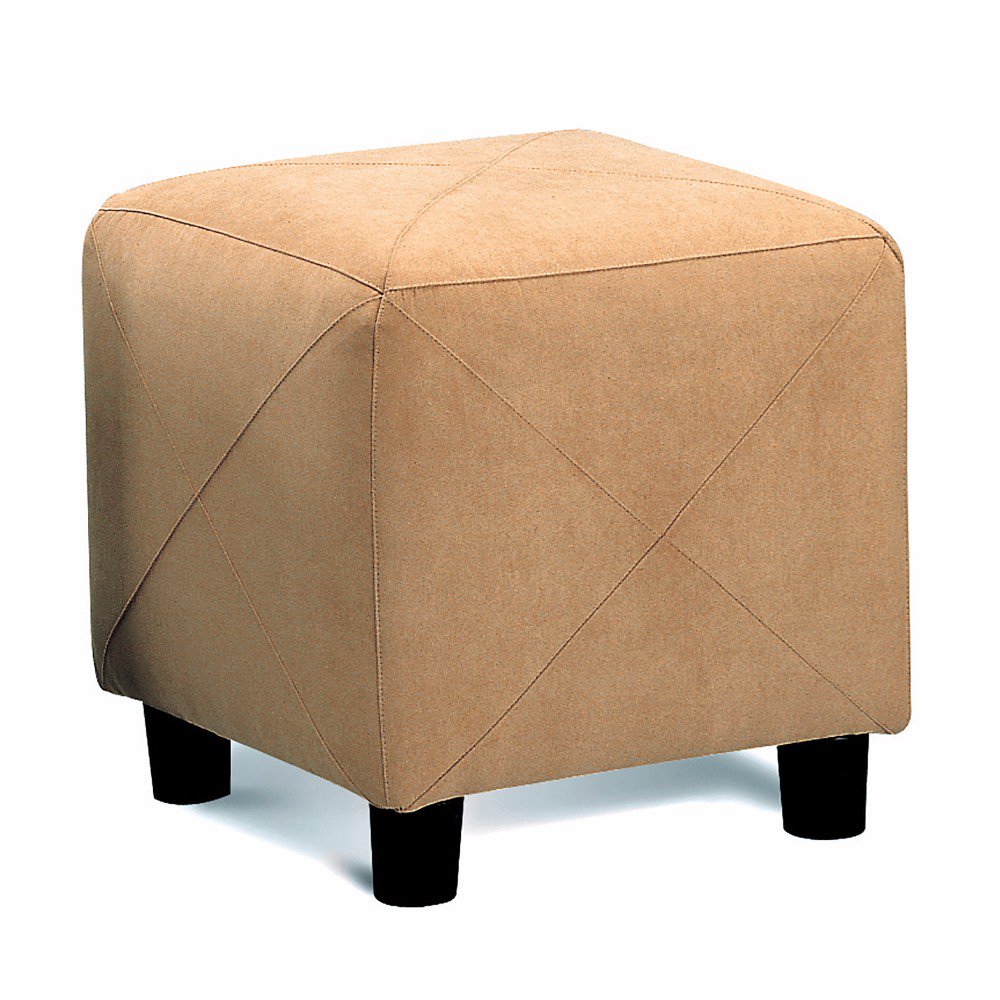 Coaster Contemporary Microfiber Cube Ottoman in Taupe