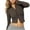 Brown, variant on Womens Crop Tops Zip up Long Sleeve Stand Neck Athletic Jackets for Women Summer Fall Trendy