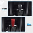 thumbnail image 3 of Black Red Faux Leather Gear Shifter Shift Knob Cover Transmission Shift Boot Lever for Honda HR-V 2016-2021 Red Stitches, 3 of 7