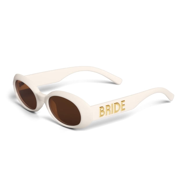 Gafas de sol xo, Fetti White + Gold Bride para despedida de soltera