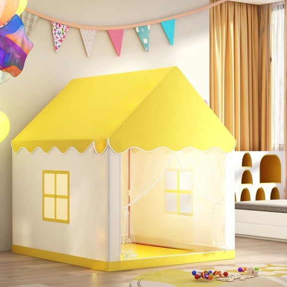 Portable Camping Kids Play Tent, Foldable Castle Playhouse for Indoor Outdoor Use, Waterproof Tent for Family Picnic Beach Hiking Games Reading Storage Boys Girls Outdoor Toy
