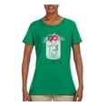 thumbnail image 2 of Y'all Is Not Word It's A Word Southern Artsy Jar with Flowers Pop Culture Womens Graphic T-Shirt, Kelly, 3XL, 2 of 3