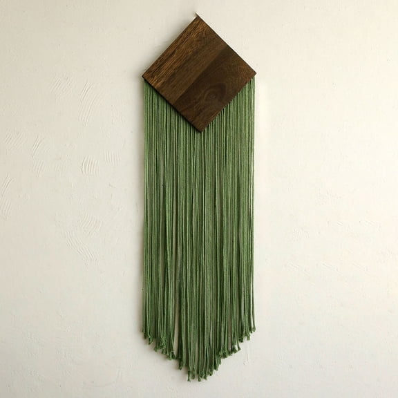 1pcs Wall Hanging Decor, 34x11" Wall Hanging, Chic Boho Woven Tapestry Decoration , Green